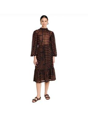 Andres Otalora mil y un trazos midi chiffon dress
